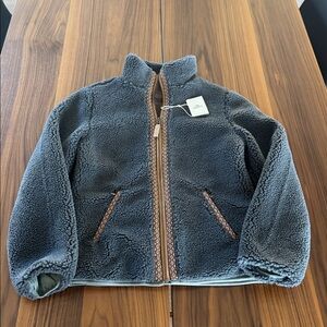 Faherty Ashbury Fleece Jacket in Washed Black size Small